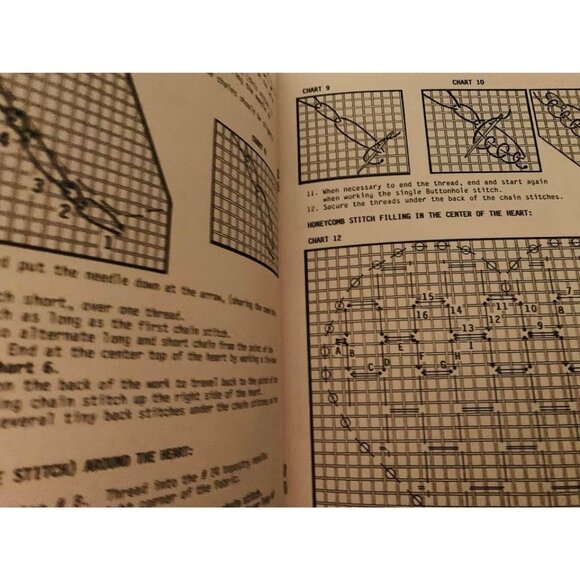 Pulled Thread Heart Bookmark & Bellpull Cross Stitch Design Pattern Book - Picture 2 of 5